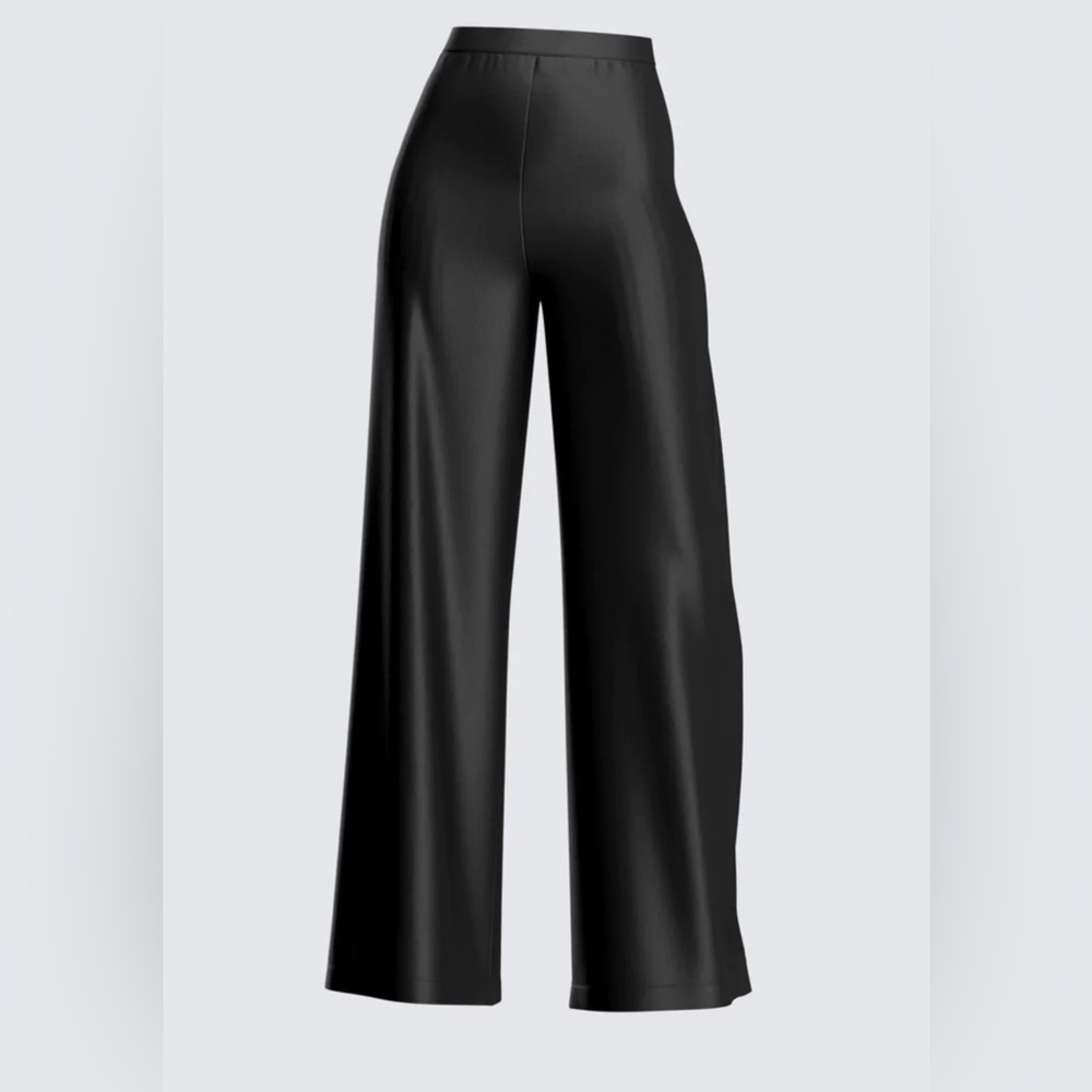 Jamie satin pants high waisted wide leg